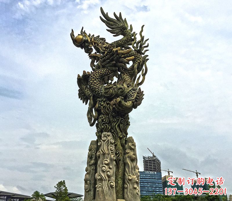 河南铜雕盘龙柱