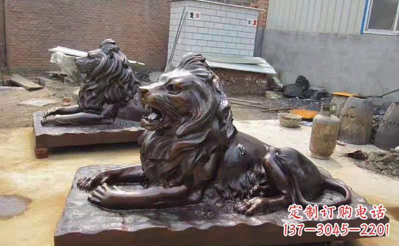 河南铜雕狮子户外摆件镇宅动物雕塑