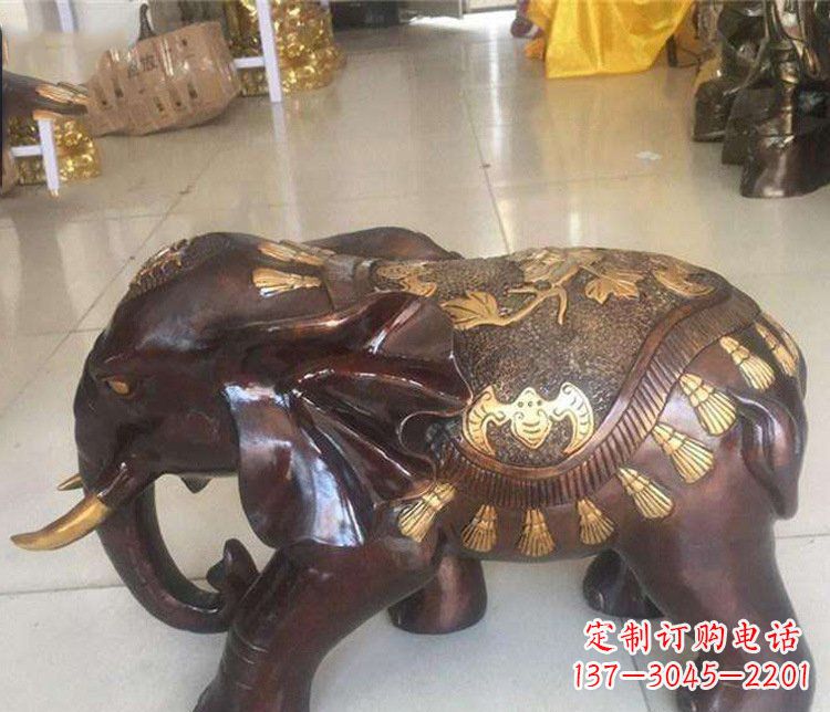 河南铜雕室内装饰小象雕塑摆件