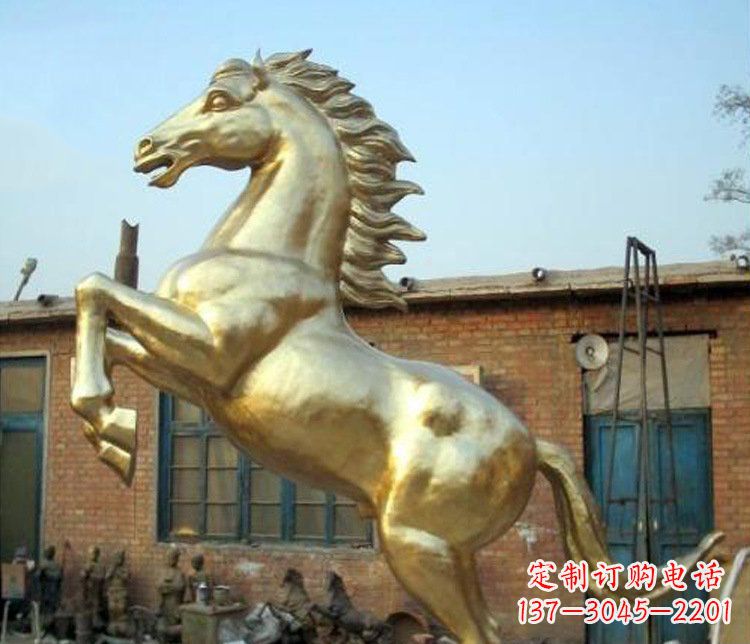 河南铜雕室商场招财动物马雕塑