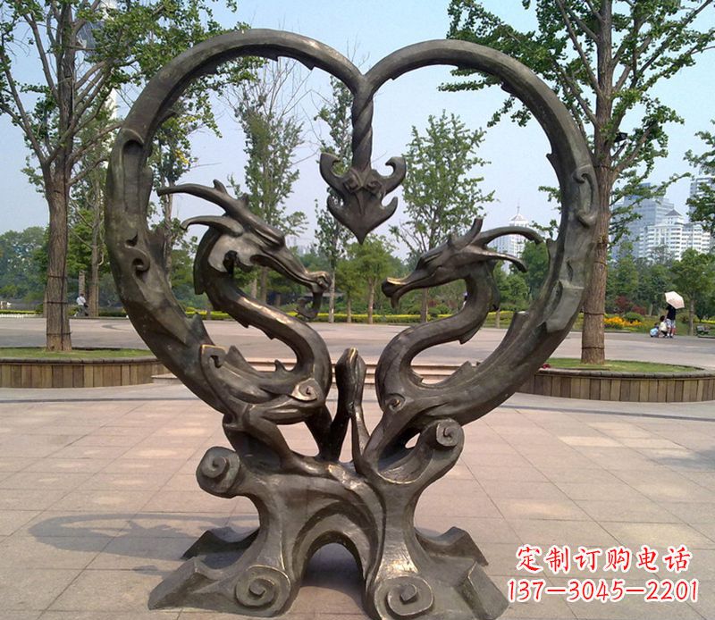 河南铜雕双龙戏珠