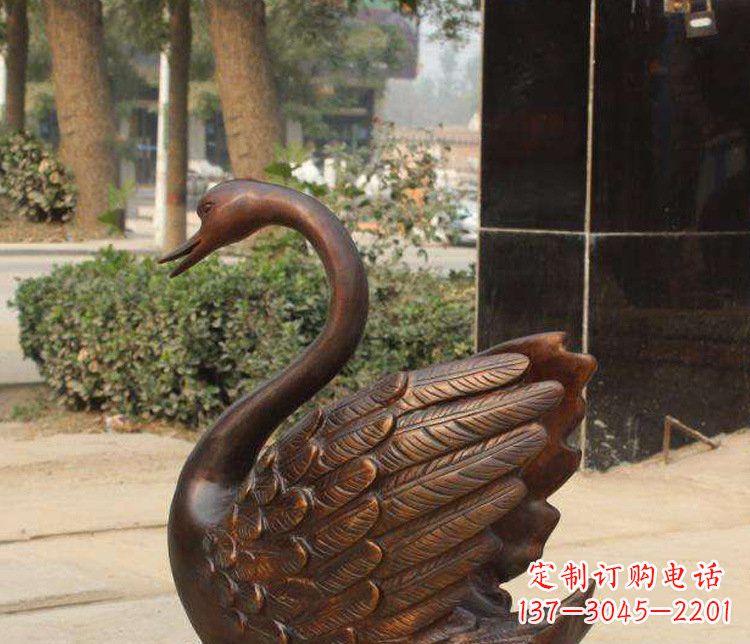 河南铜雕水景天鹅动物雕塑