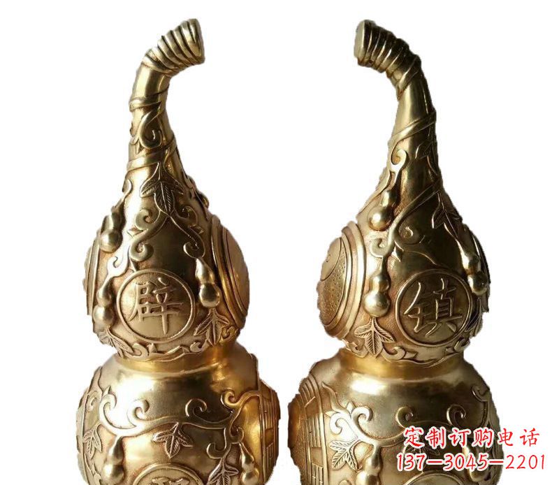 河南铜雕寺庙平安葫芦雕塑