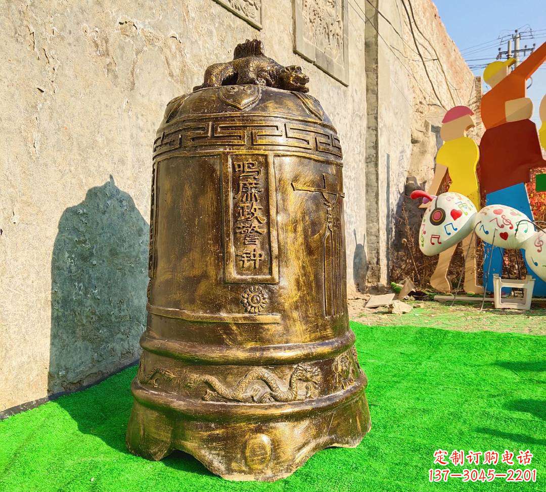 河南铜雕寺庙警钟雕塑摆件