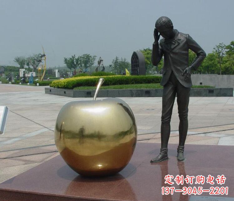 河南铜雕西方人物和苹果