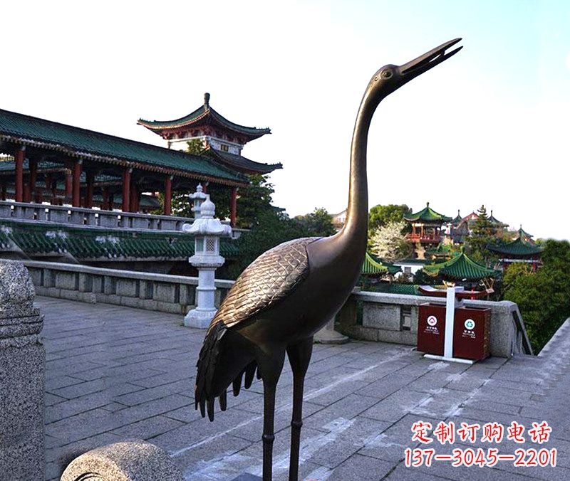 河南铜雕仙鹤雕塑