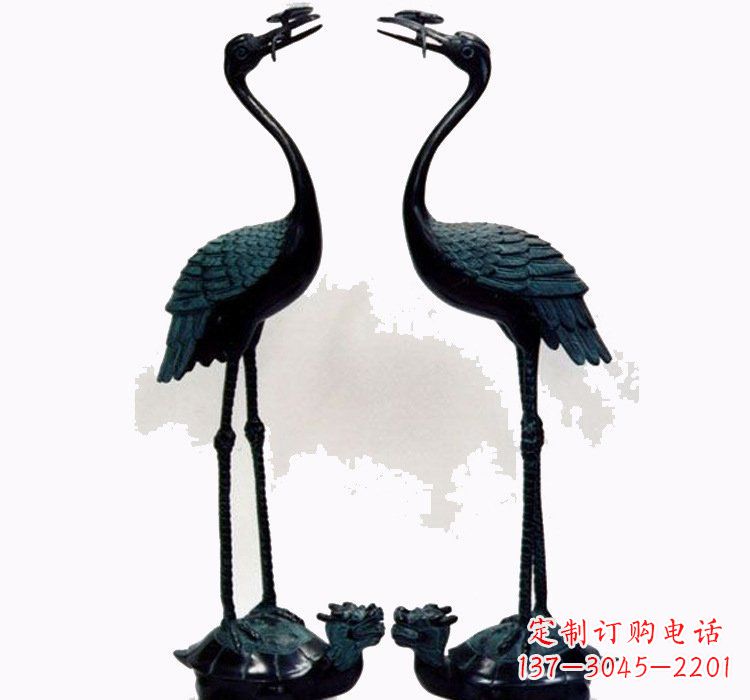 河南铜雕仙鹤和龙龟
