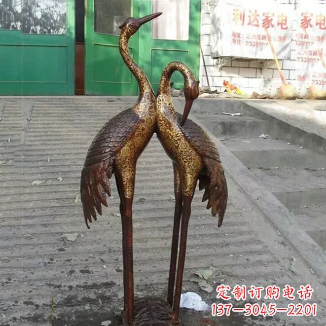 河南铜雕仙鹤夫妻