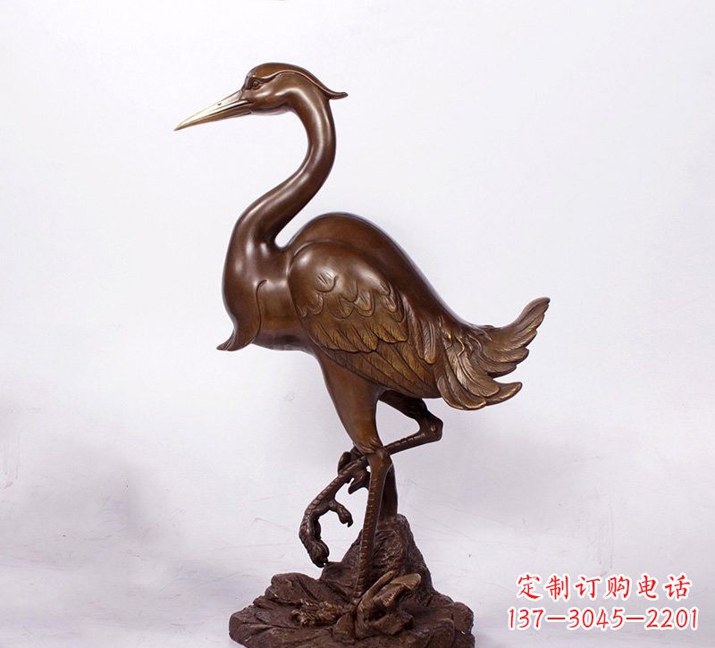 河南铜雕仙鹤动物雕塑