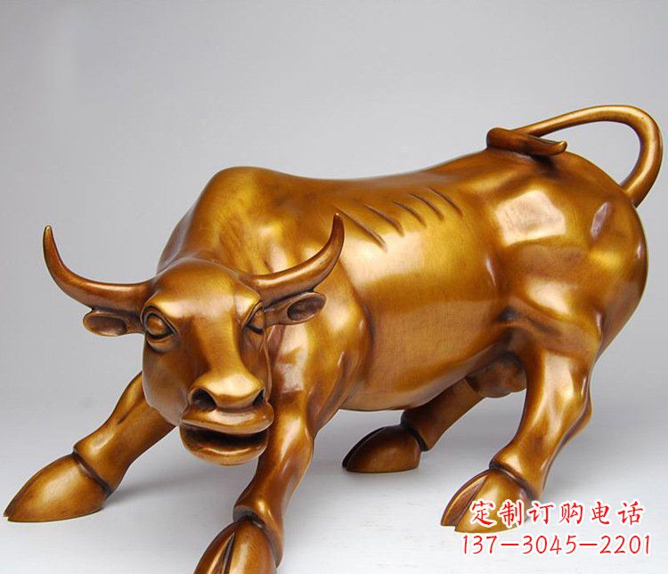 河南铜雕小区动物牛摆件 (2)