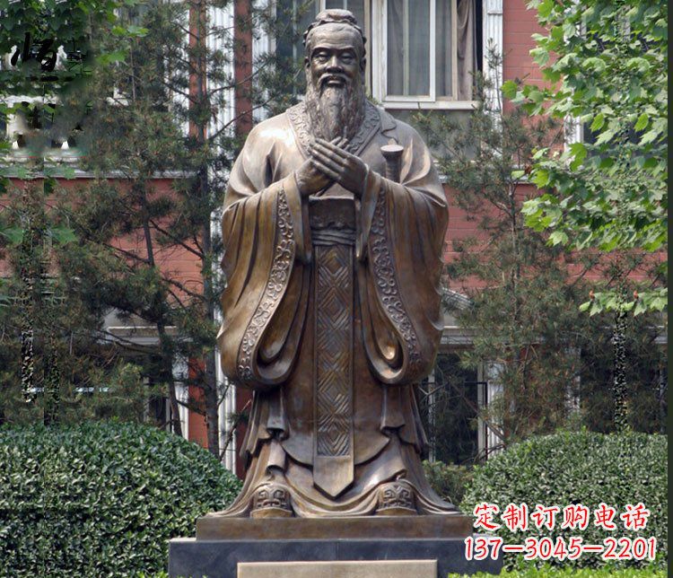 河南铜雕学校孔子圣人雕塑摆件 (2)