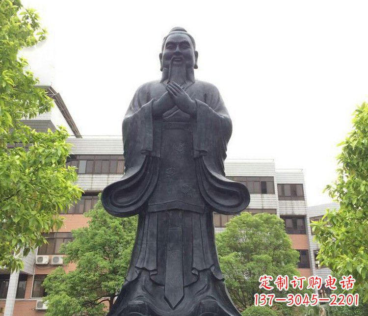 河南铜雕学校孔子圣人雕塑摆件