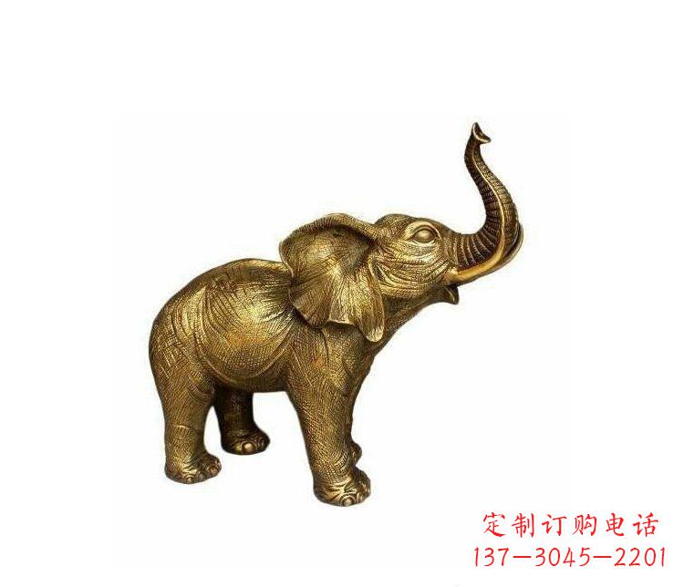 河南铜雕园林动物小象雕塑