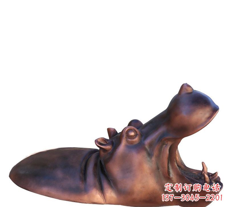河南铜雕张嘴河马