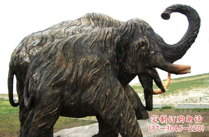 河南铜雕长毛象动物雕塑