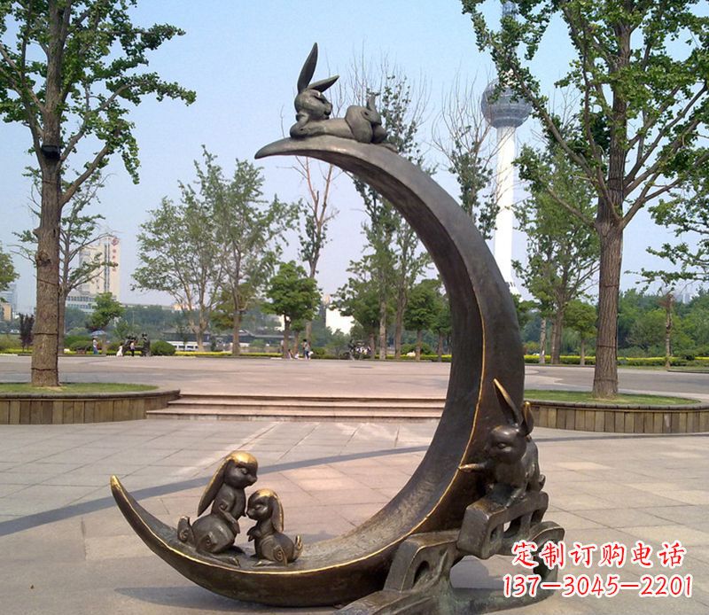 河南兔子铜雕