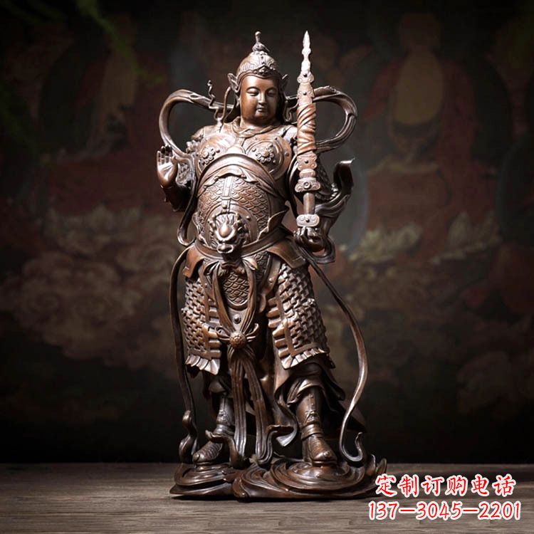 河南托塔李靖天王铜雕