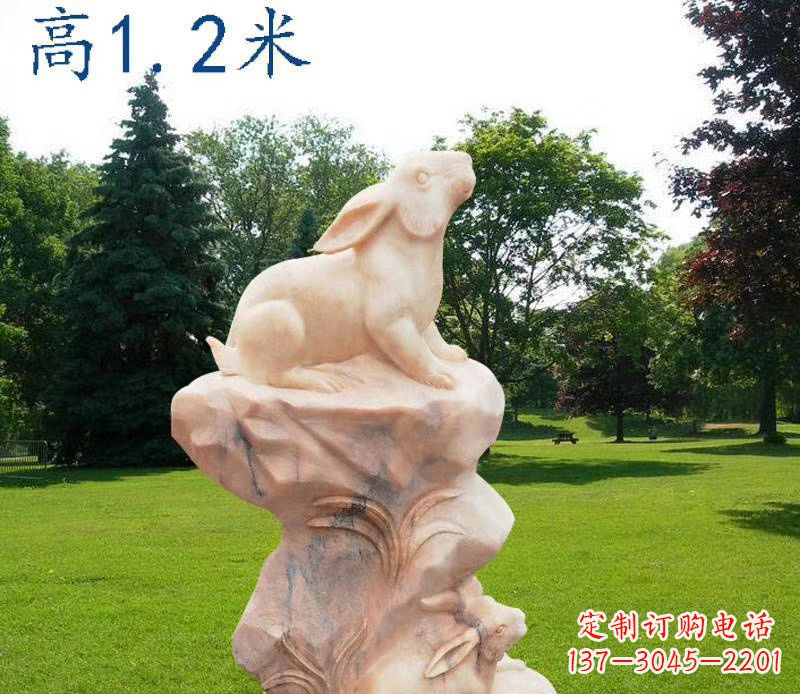 河南晚霞红12生肖动物石雕