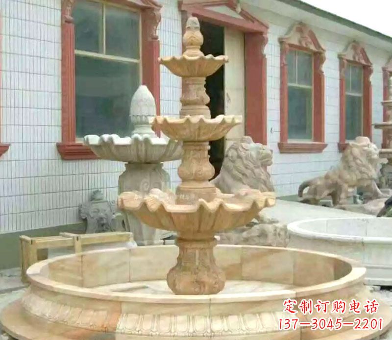 河南晚霞红大型喷泉石雕 (3)