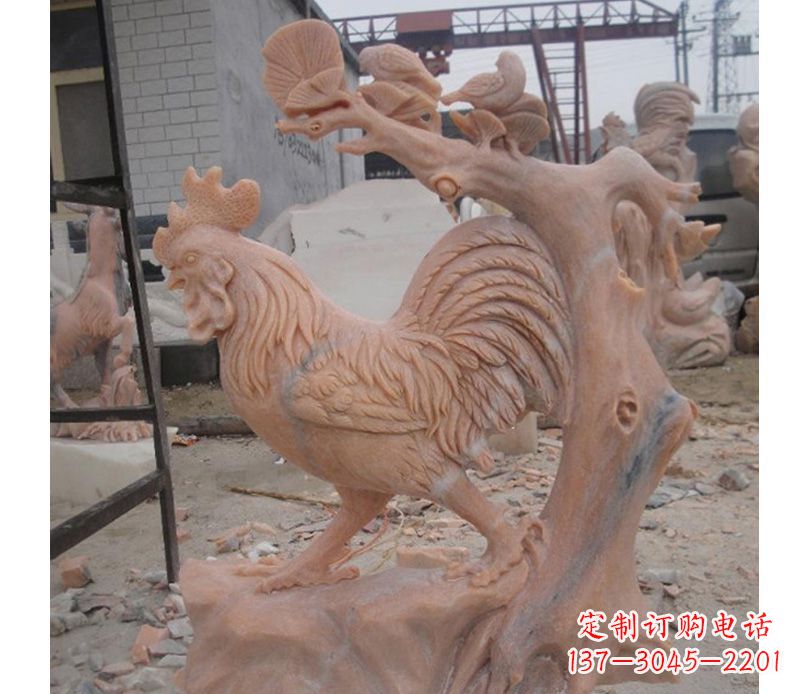 河南晚霞红公鸡雕塑