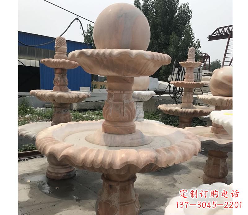 河南晚霞红景观风水球雕塑