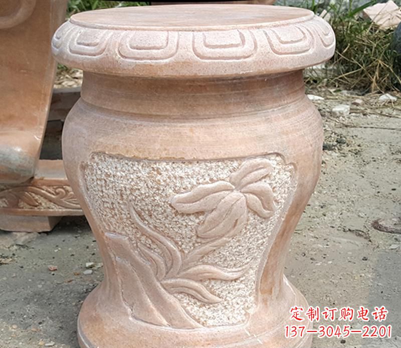 河南晚霞红景观蝴蝶石凳