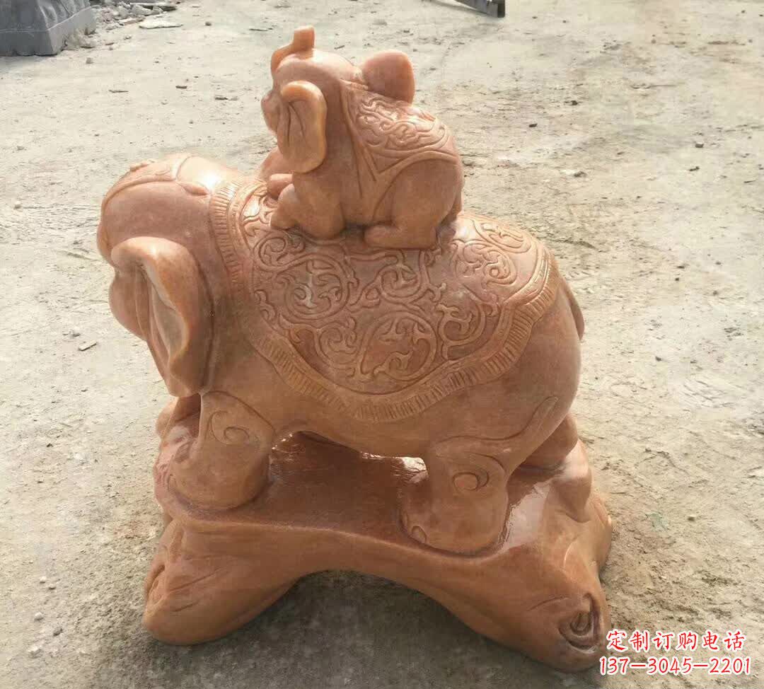 河南晚霞红小象招财动物