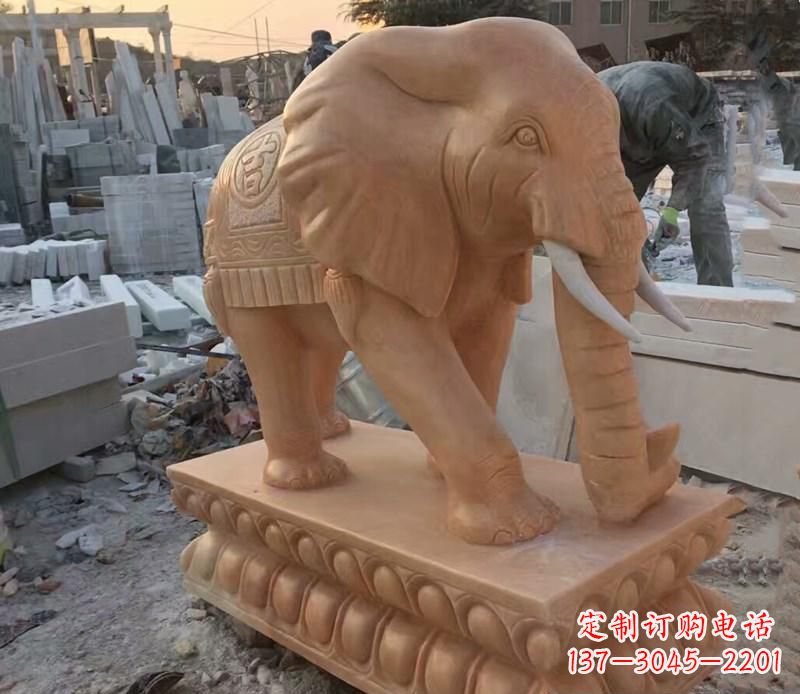 河南晚霞红元宝招财大象