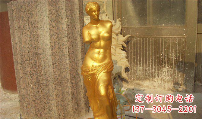 河南维纳斯玻璃钢仿铜西方人物雕塑 (2)