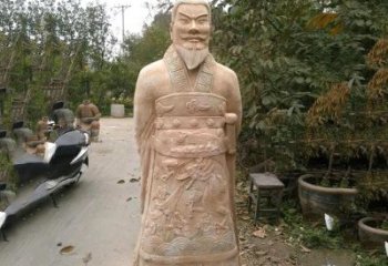 河南中领雕塑：以秦始皇晚霞红石雕像闻名