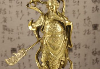 河南中领雕塑|关羽铜像：令人惊叹的纯黄铜武财神