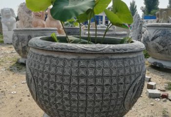 河南荷花鱼石雕塑，精美雕塑展现浪漫情怀
