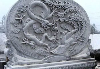 河南青石古典美——龙凤呈祥雕塑