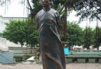 河南青铜雕塑，精致鲁迅雕像