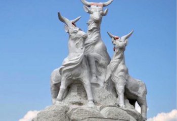 河南多彩山羊雕塑精美制作