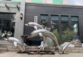 河南高端定制不锈钢海豚雕塑