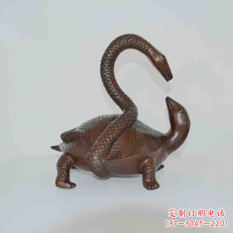 河南乌龟背蛇龟蛇铜雕
