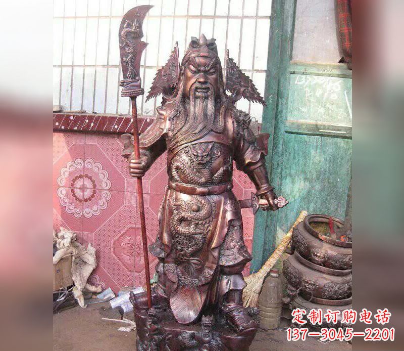 河南武财神关公提刀铜雕