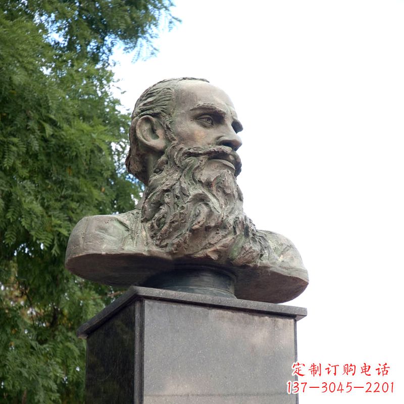 河南西方名人俄国现实主义作家托尔斯泰胸像雕塑摆件