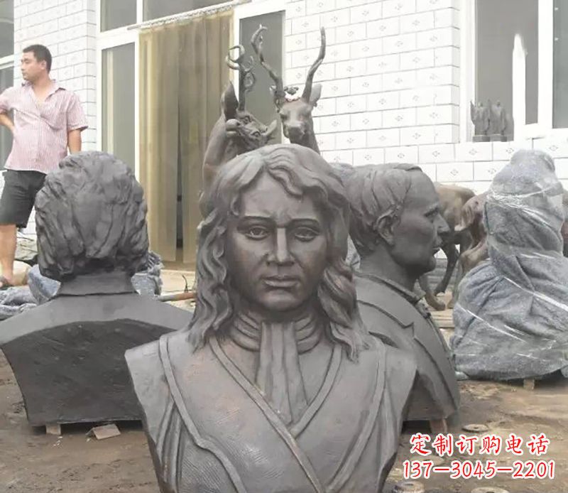 河南西方名人胸雕铜雕