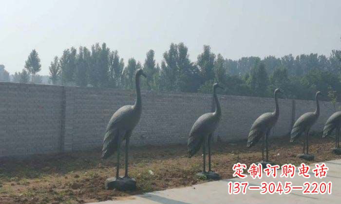 河南仙鹤抽象铜雕 (2)
