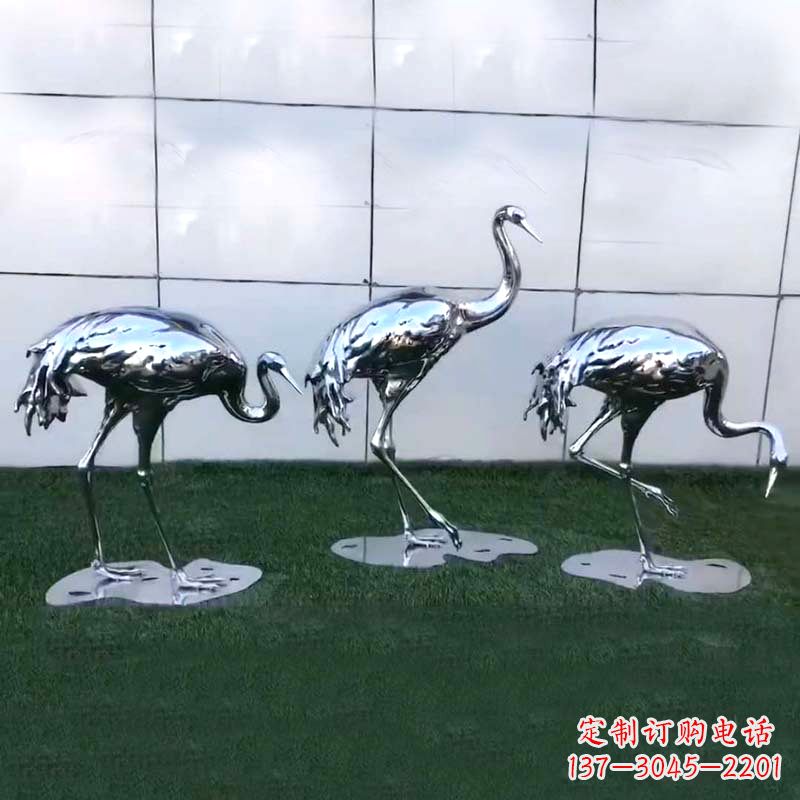 河南仙鹤镜面不锈钢雕塑