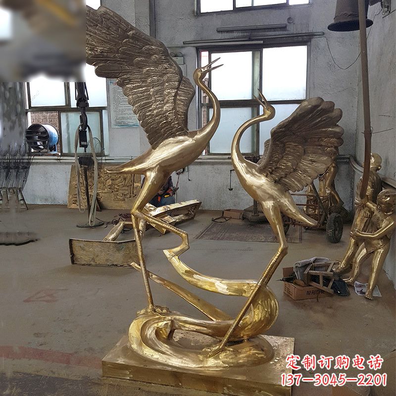 河南仙鹤铜雕景观