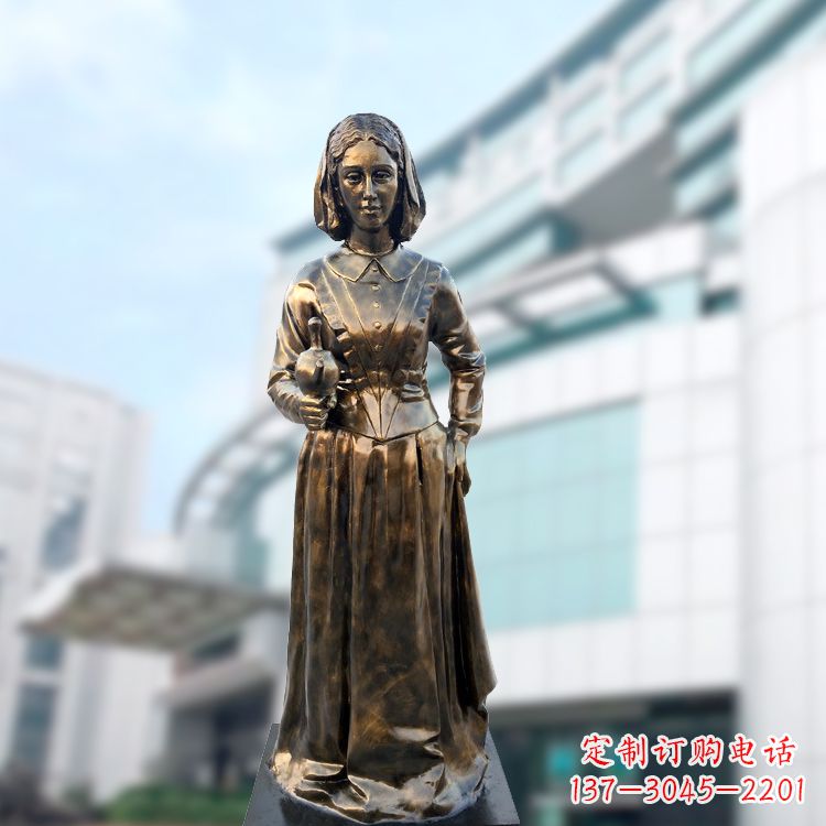 河南现代护理教育奠基人南丁格尔玻璃钢仿铜雕像