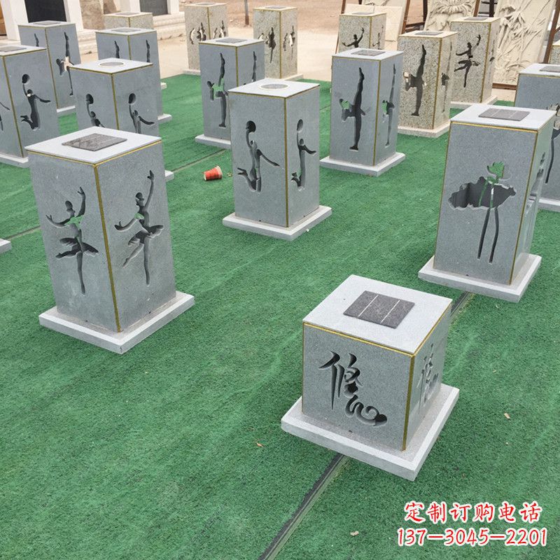 河南现代镂花石灯