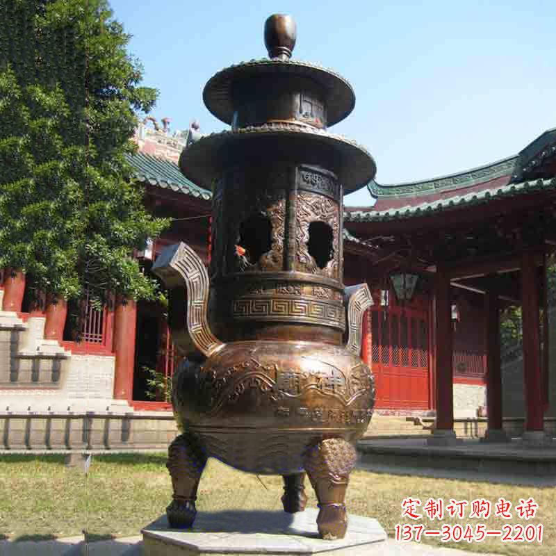 河南现代铜制香炉铜雕香炉