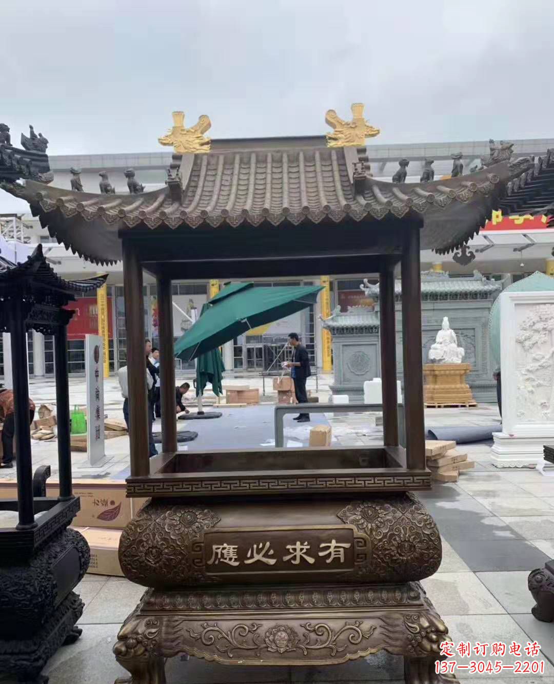 河南香炉铜雕户外摆件寺庙景观雕塑