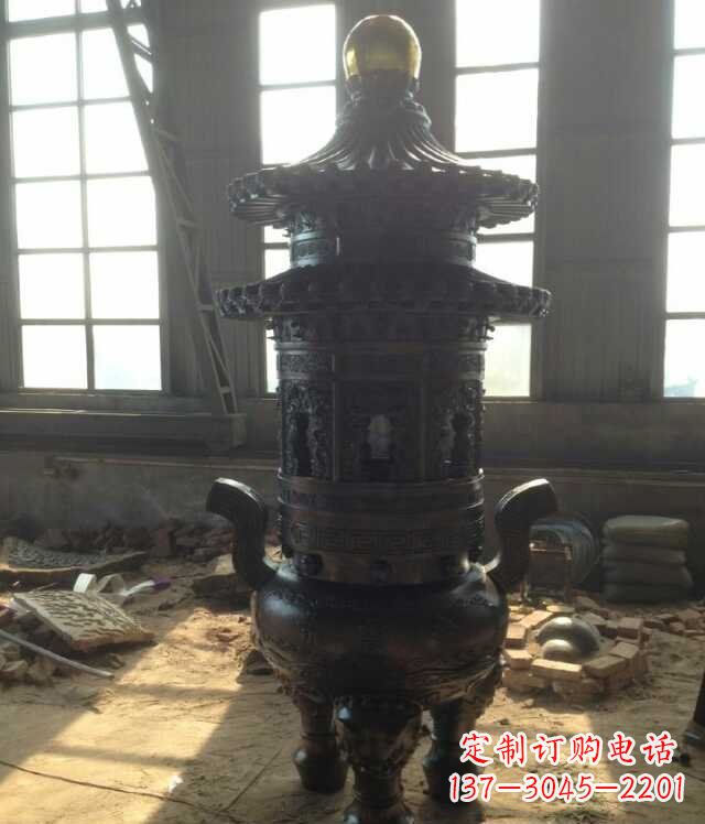 河南香炉铜雕塑 (2)
