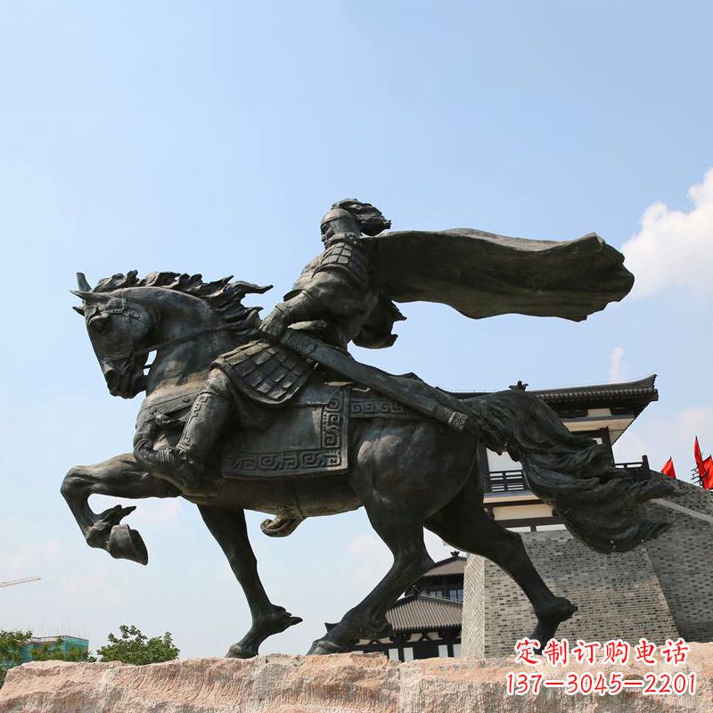 河南项羽骑马铜雕景观雕塑-景区景点历史名人西楚霸王雕像