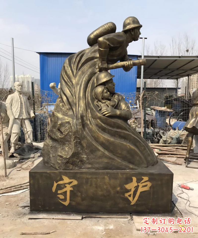 河南消防员铜雕112
